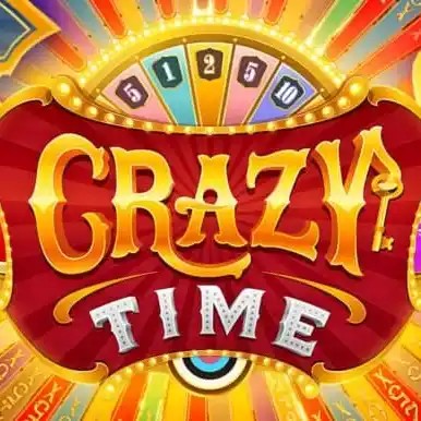 Crazy Time slot logo by Evolution at Wild Robin Casino