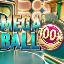 Mega Ball 100x game by Evolution – logo hosted on Wild Robin Casino