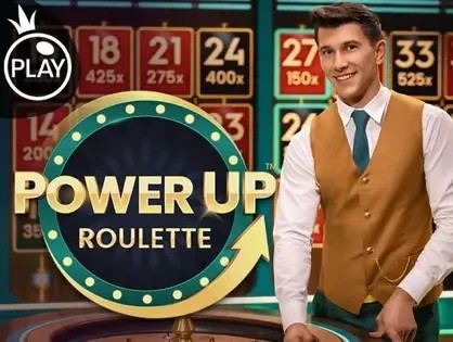 Official Live Dealer logo: Power UP Roulette by Pragmatic Play at Wild Robin Casino